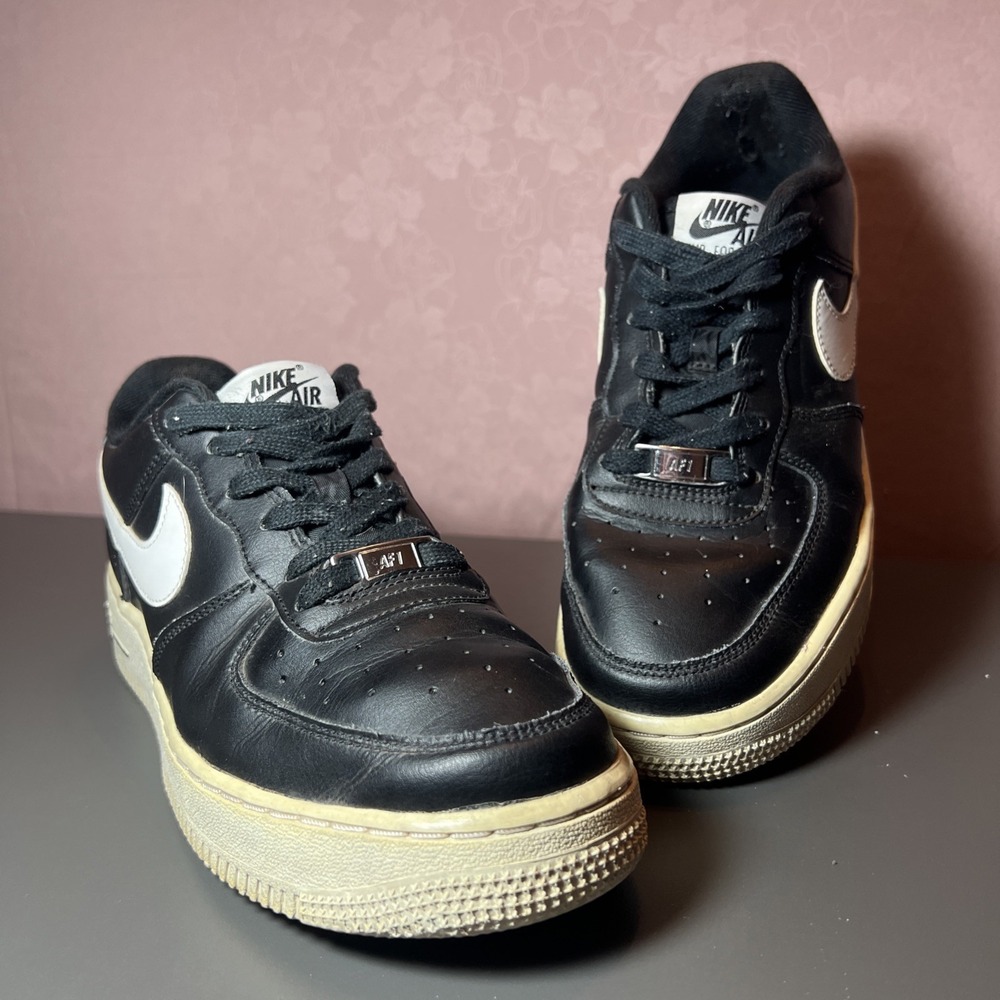 Nike Air Force 1 Low Black & White Beige Sole CT7724-001 Kid's Size 7 Y‎ Youth